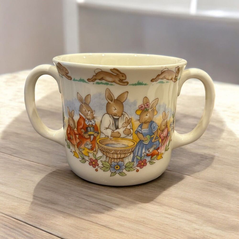 Vintage‎ Royal Doulton Bunnykins Two Handled Bone China Christening Cup